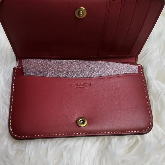 Coach Signature Heart Print Slim Card Case Wallet - Picture 6 of 11